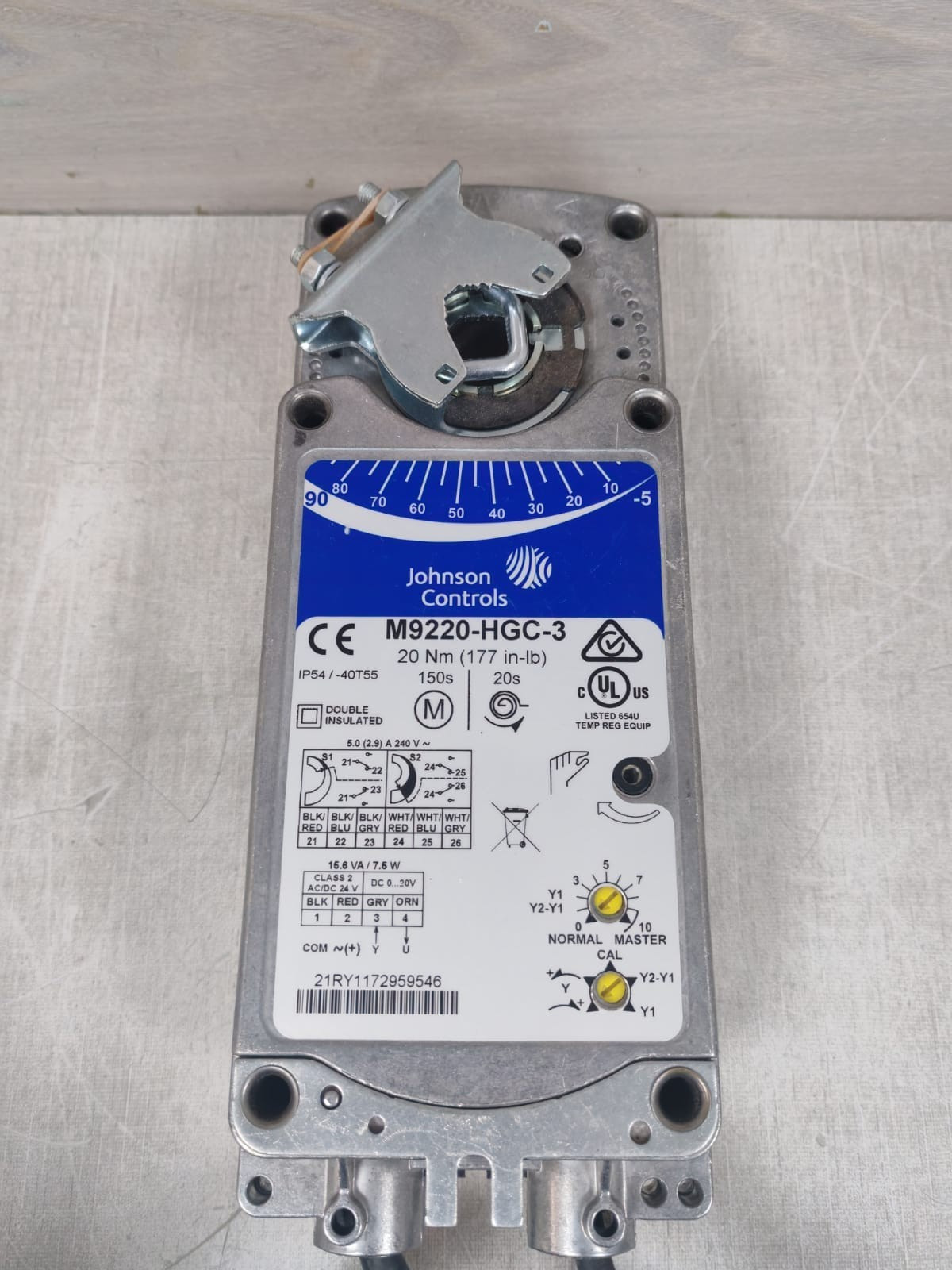 Johnson Controls M9220-HGC-3 JOHNSON CONTROLS M9220-HGC-3 ELECTRIC ACTUATOR 6