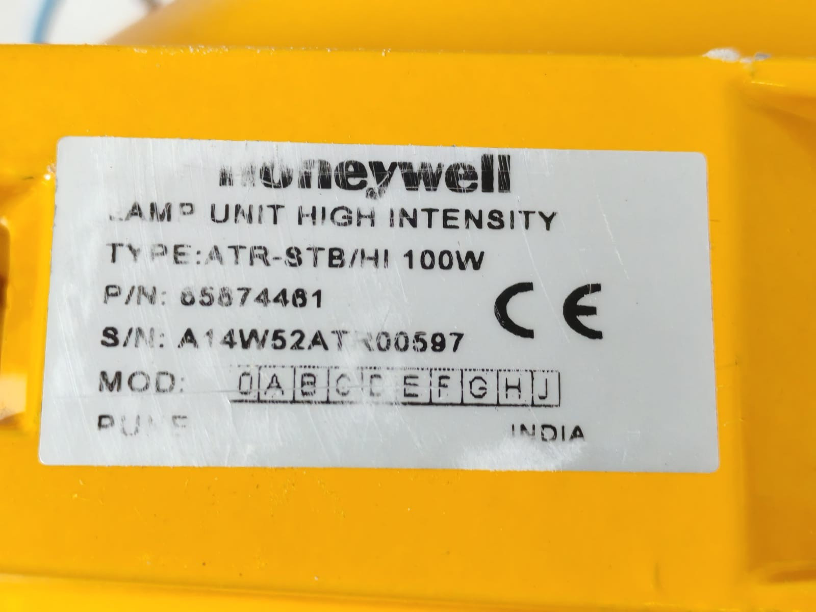 Honeywell ATR-STB/HI 65874461 HONEYWELL ATR-STB/HI 65874461 100W LAMP UNIT HIGH INTENSITY 5