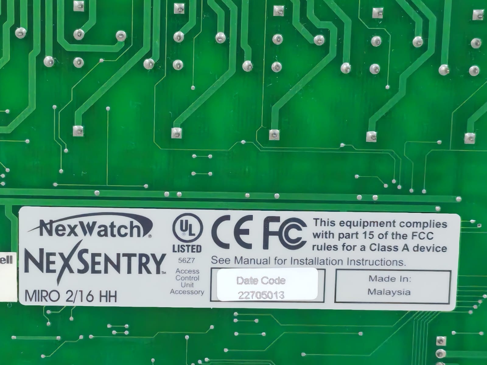 Honeywell MIRO 2/16 HH Honeywell/Nexwatch Nexsentry MIRO 2/16 HH 6200060 Rev.B 7