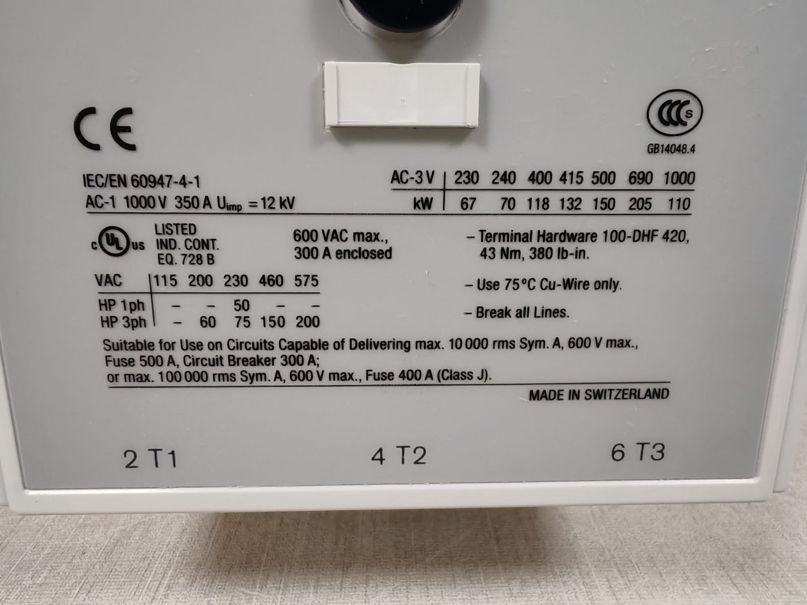 Rockwell Automation D210 ALLEN BRADLEY 100-D210 / 100-D SER.A IEC CONTACTOR 1000V 4