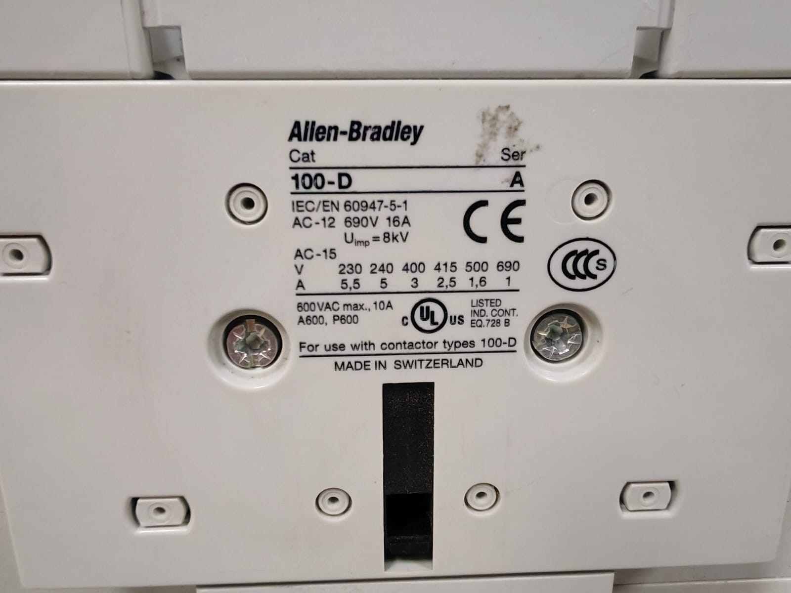 Rockwell Automation D210 ALLEN BRADLEY 100-D210 / 100-D SER.A IEC CONTACTOR 1000V 10