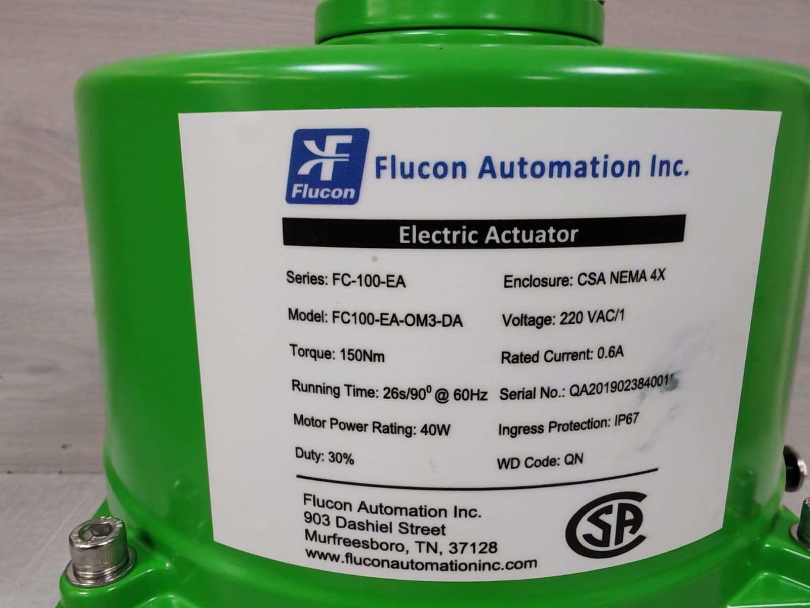 FLUCON FC100-EA-OM3-DA FLUCON FC-100-EA / FC100-EA-OM3-DA Electric Actuator 2