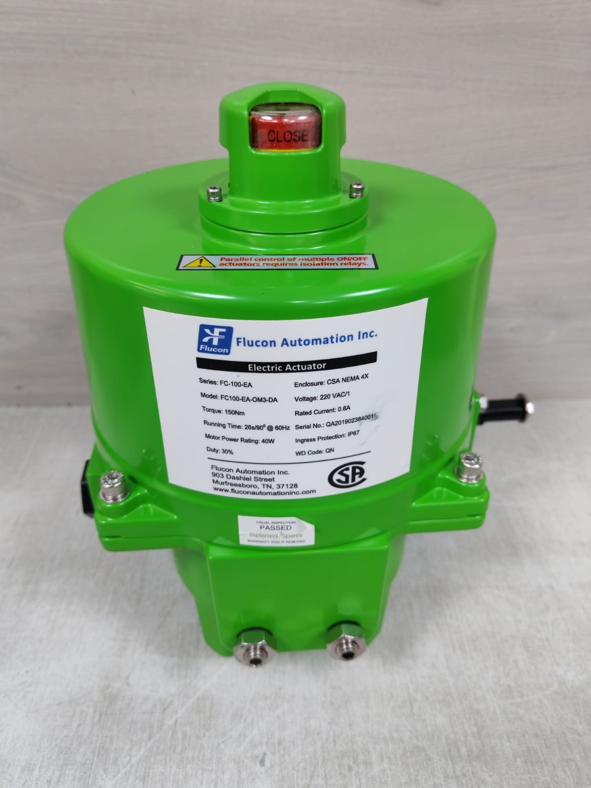 FLUCON FC100-EA-OM3-DA FLUCON FC-100-EA / FC100-EA-OM3-DA Electric Actuator 10