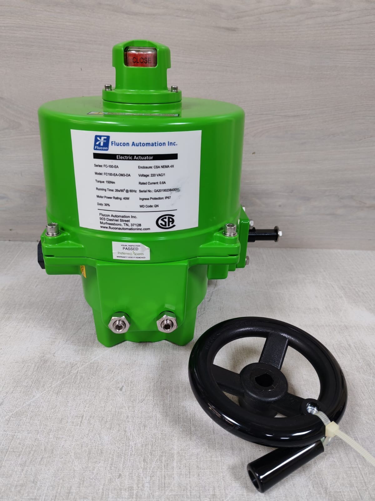 FLUCON FC-100-EA / FC100-EA-OM3-DA Electric Actuator