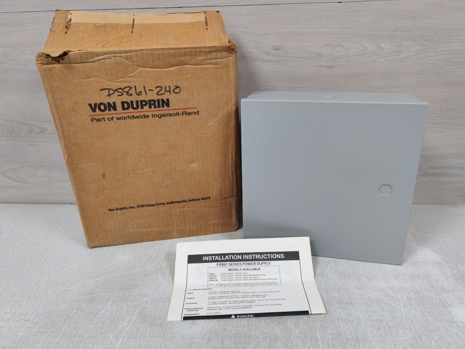 VON DUPRIN PS861 CLASS 2 POWER SUPPLY