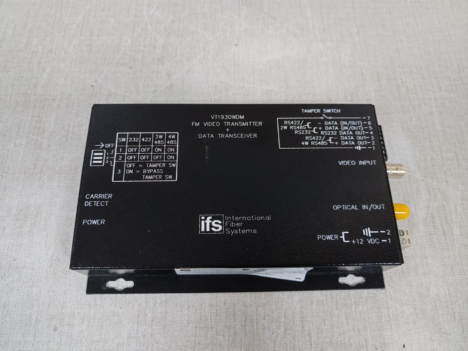 GE VT1930WDM GE VT1930WDM FM VIDEO TRANSMITTER + DATA TRANSMITTER 5