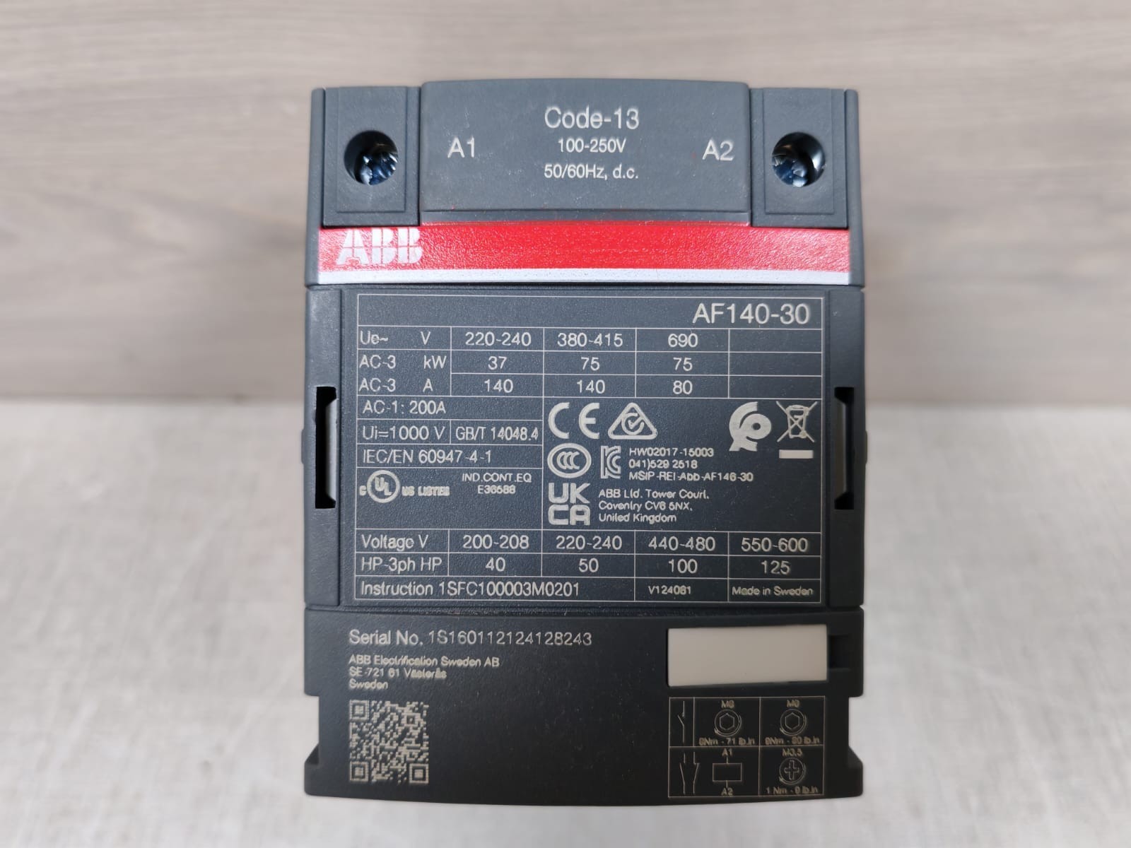 ABB AF140-30/AF130-30-00B-13 ABB AF140-30/AF130-30-00B-13 Contactor 1SFL447002R1300 4