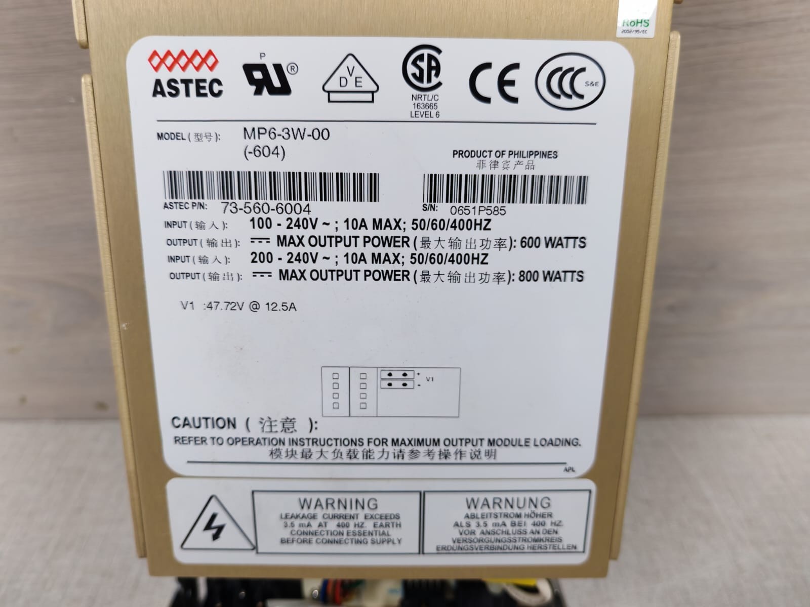 NORTEL PSU-73 NORTEL RPS15 PSU 73-610-073 / MP6-3W-00 POWER SUPPLY 8