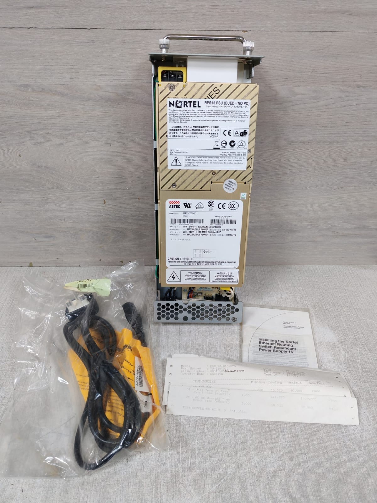 NORTEL RPS15 PSU 73-610-073 / MP6-3W-00 POWER SUPPLY