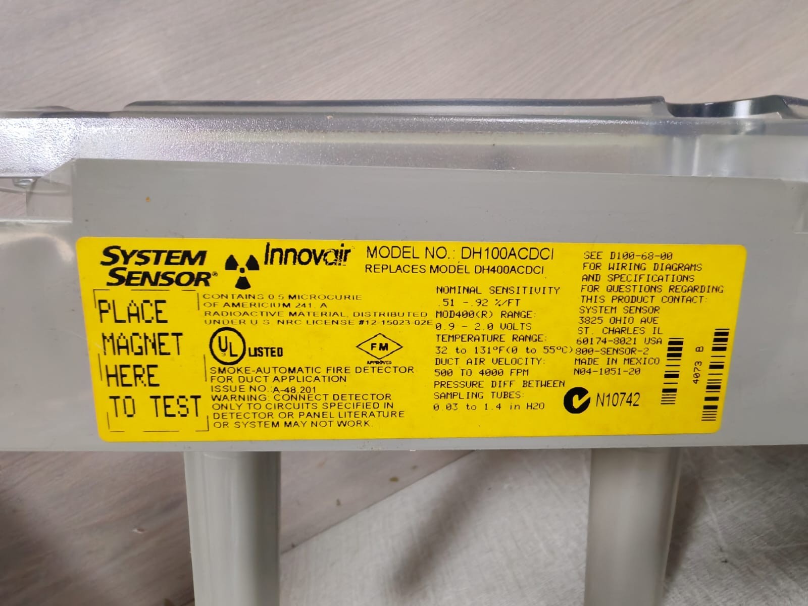 INNOVAIR DH100ACDCI INNOVAIR Duct Smoke Detector DH100ACDCI System Sensor 4