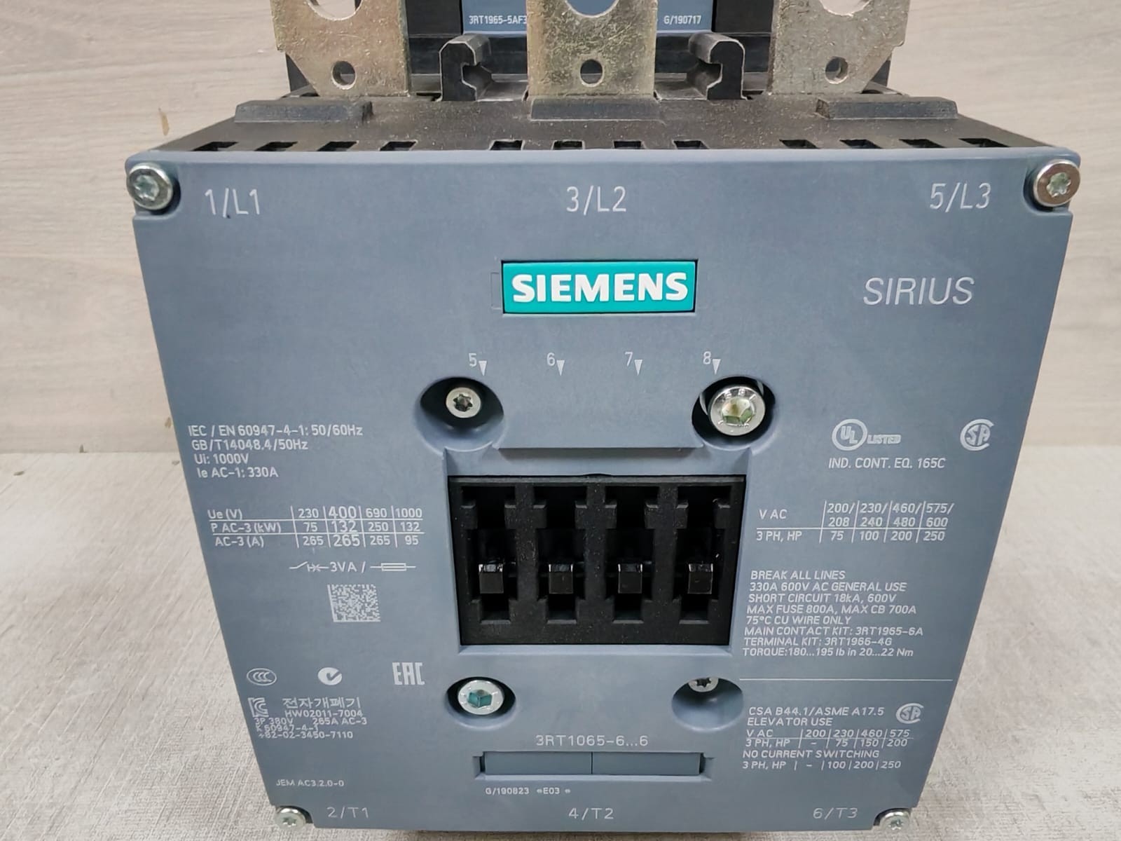 Siemens 3RT1065-6AF36 SIEMENS SIRIUS 3RT1065-6AF36 POWER CONTACTOR 3