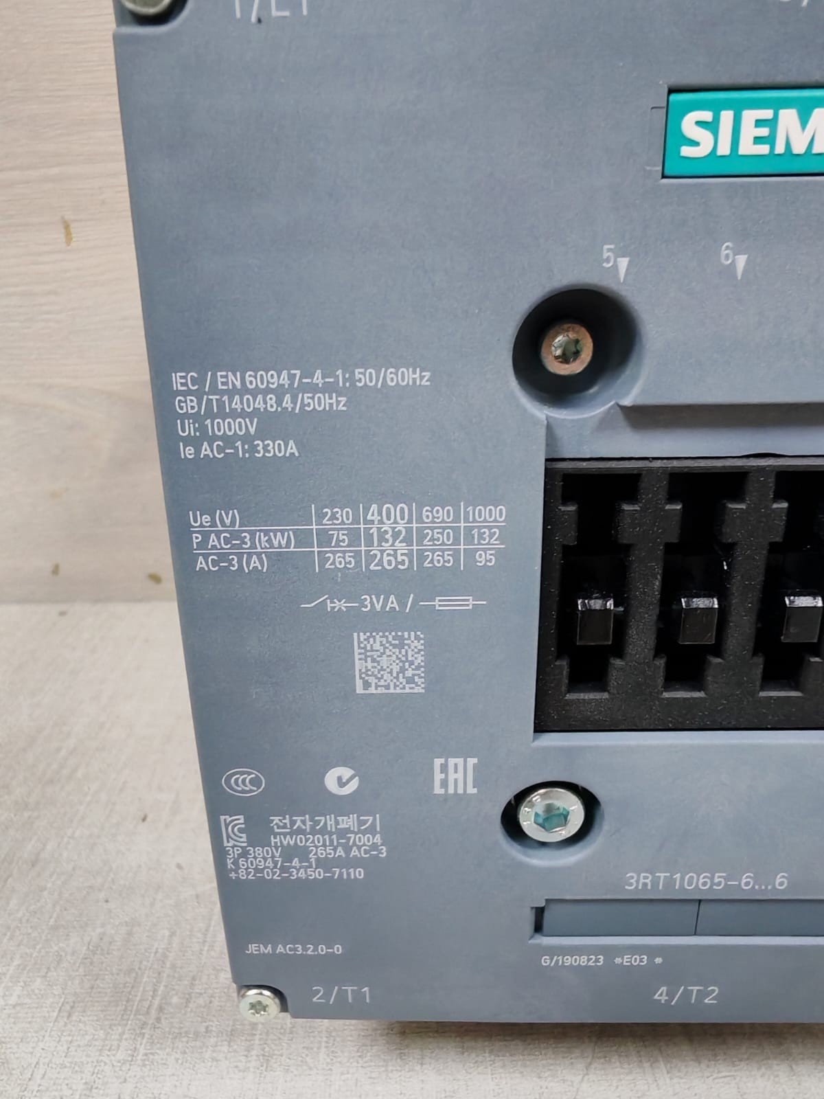 Siemens 3RT1065-6AF36 SIEMENS SIRIUS 3RT1065-6AF36 POWER CONTACTOR 4