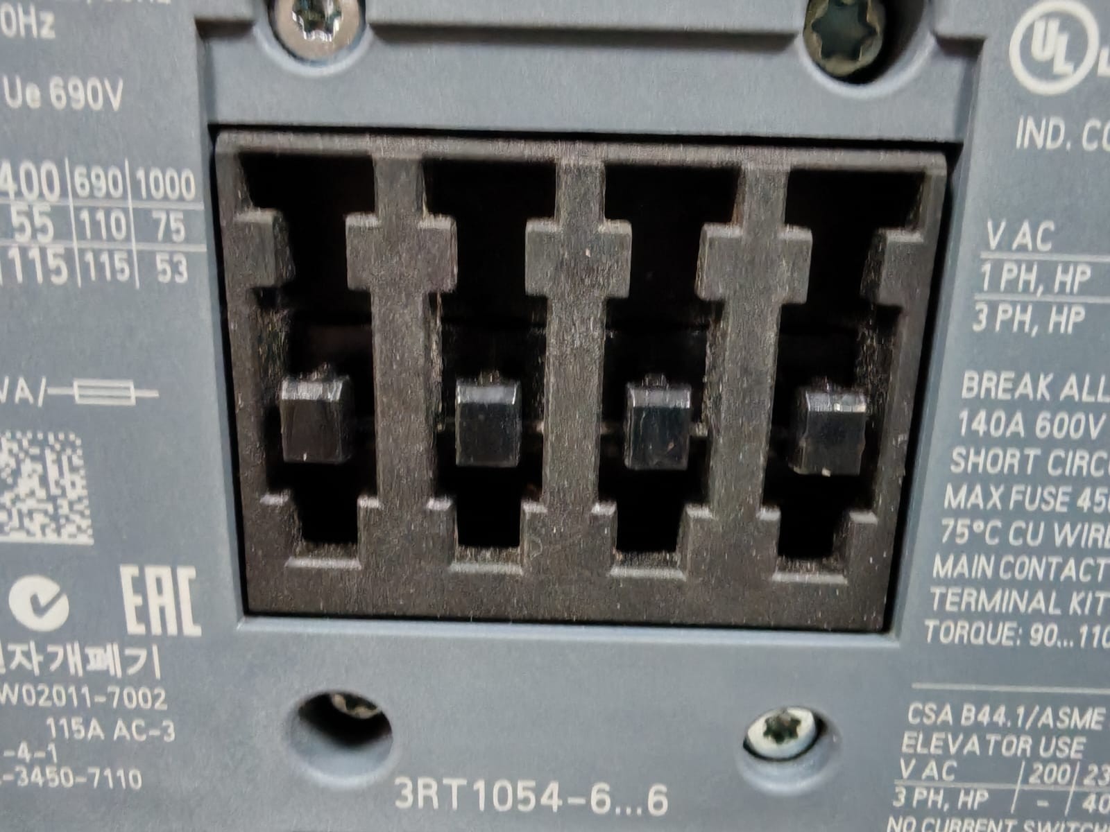 Siemens 3RT1054-6AP36 SIEMENS SIRIUS 3RT1054-6AP36 POWER CONTACTOR 4