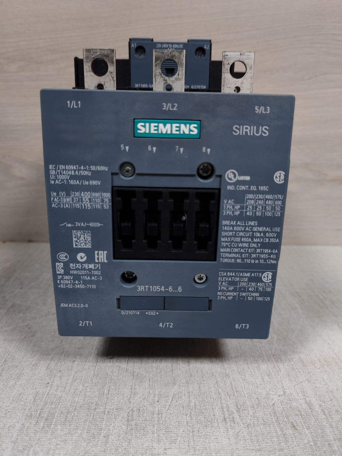 SIEMENS SIRIUS 3RT1054-6AP36 POWER CONTACTOR