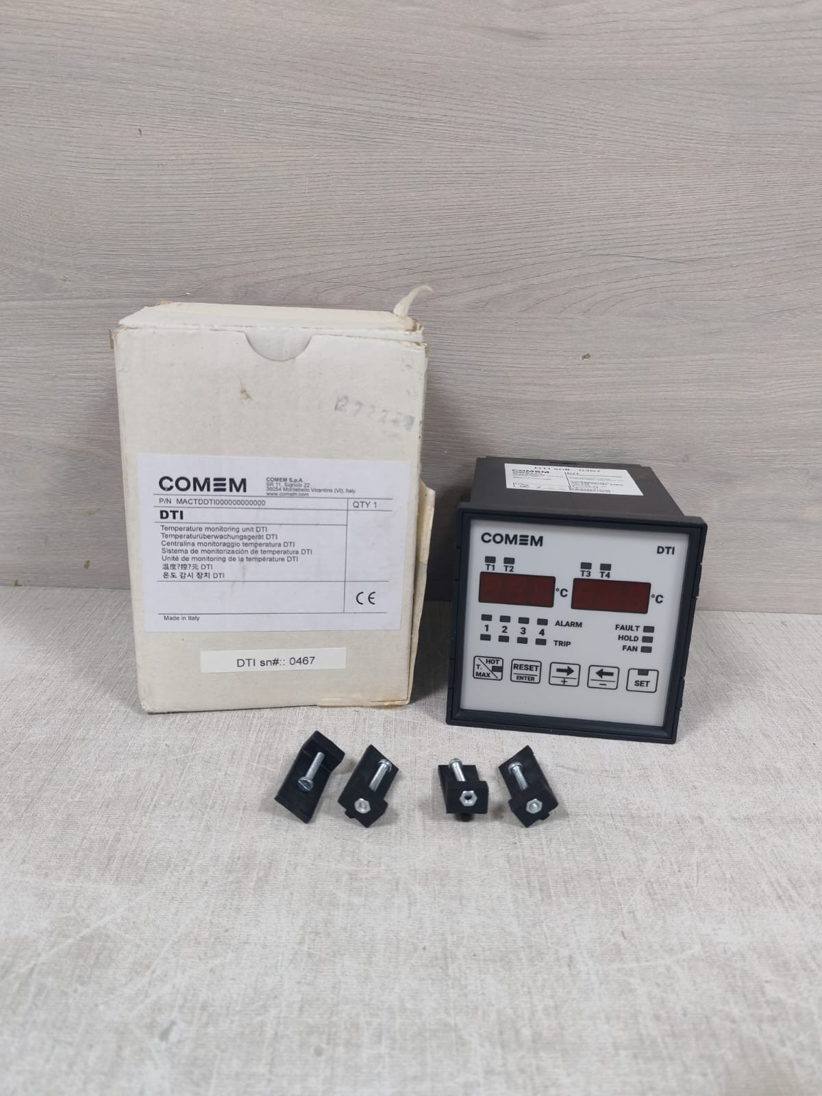 COMEM DTI MACTDDTI000000000000 TEMPERATURE MONITORING UNIT 4 INPUTS PT100 SENSOR