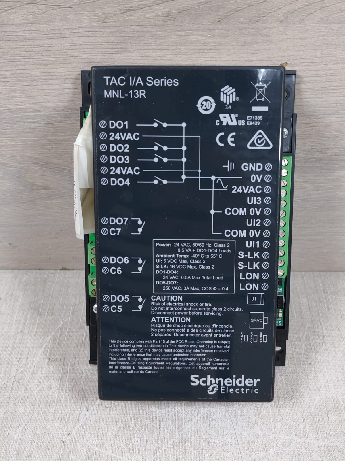 Schneider Electric MNL-13RF3 Schneider Electric MNL-13RF3 TAC I/A Series Fan Coil Controller 3