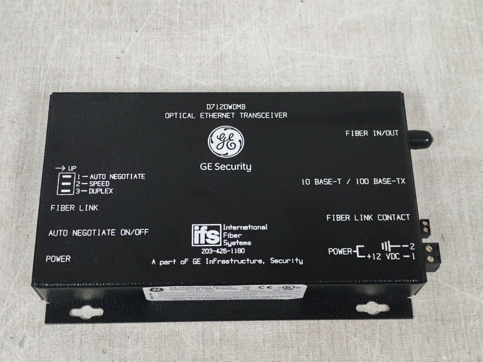 GE SECURITY D7120WDMB GE SECURITY D7120WDMB ETHERNET TRANSCEIVER 4