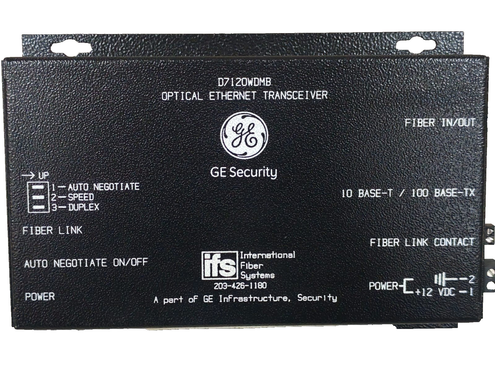 GE SECURITY D7120WDMB ETHERNET TRANSCEIVER
