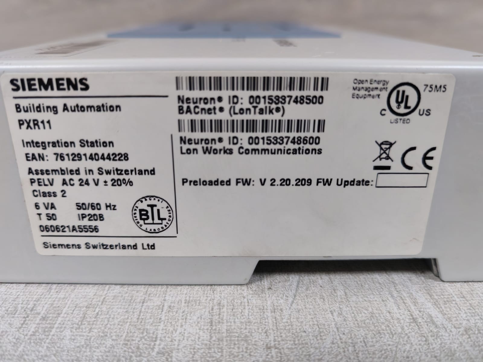 Siemens PXR/ PXR11 SIEMENS PXR/ PXR11 BUILDING AUTOMATION 24V 7