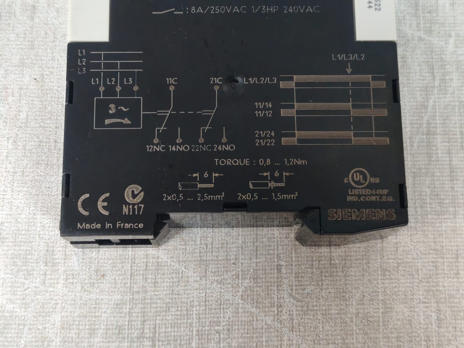 Siemens 3UG3 /3UG3513-1BP50 SIEMENS SIMIREL 3UG3 /3UG3513-1BP50 3 PHASE SEQUENCE RELAY 10