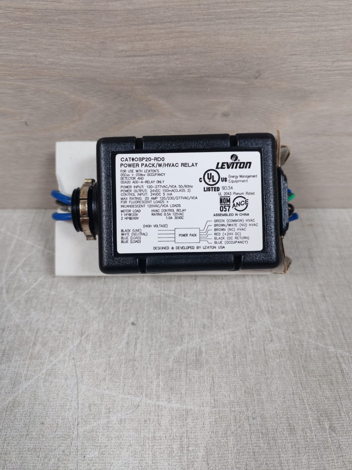 Leviton OSP20-RD0 LEVITON OSP20-RD0 OCCUPANCY POWER PACK /W/HVAC RELAY 2