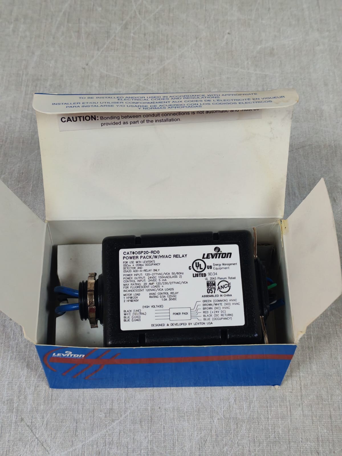Leviton OSP20-RD0 LEVITON OSP20-RD0 OCCUPANCY POWER PACK /W/HVAC RELAY 10