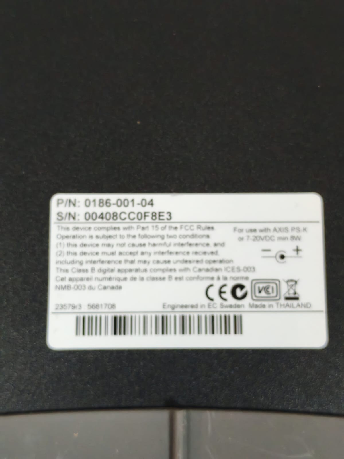 AXIS COMMUNICATIONS 0186-001-04 AXIS COMMUNICATIONS 241S P/N 0186-001-04 VIDEO SERVER 7