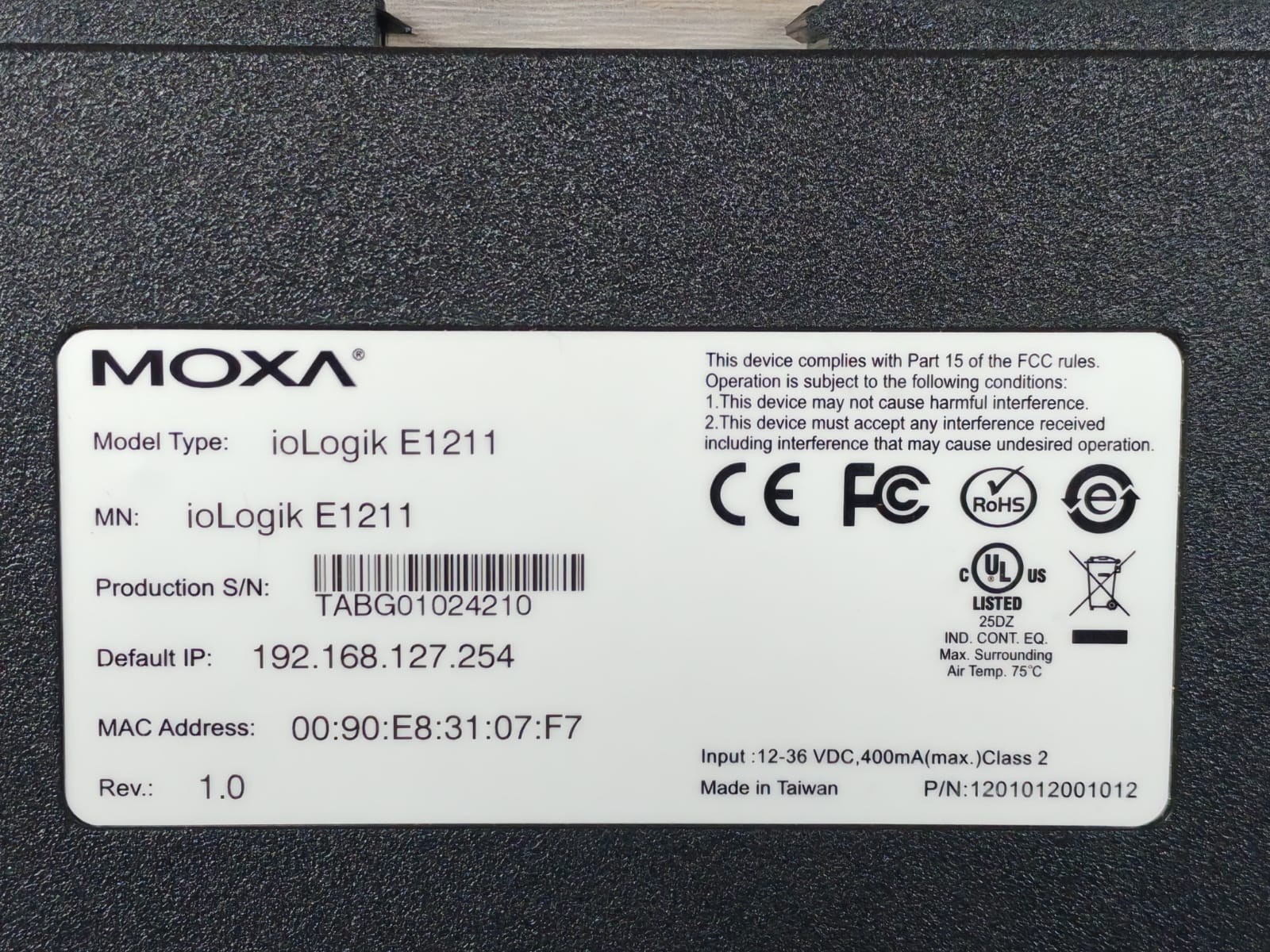 Moxa ioLogik E1211 V1.0 Moxa ioLogik E1211 V1.0 Ethernet Module 7