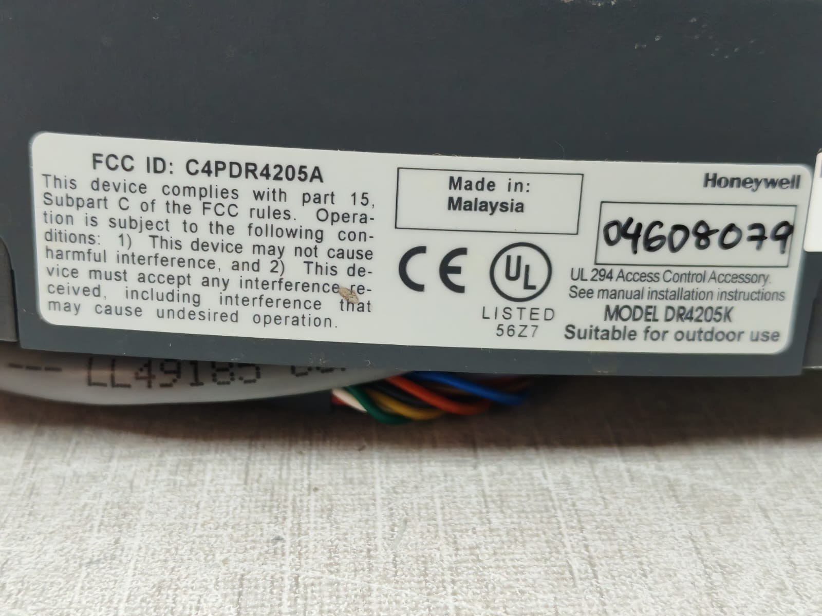 Honeywell DR4205K C4PD4205A HONEYWELL DR4205K C4PD4205A INTELLIGENT CARD READER 9