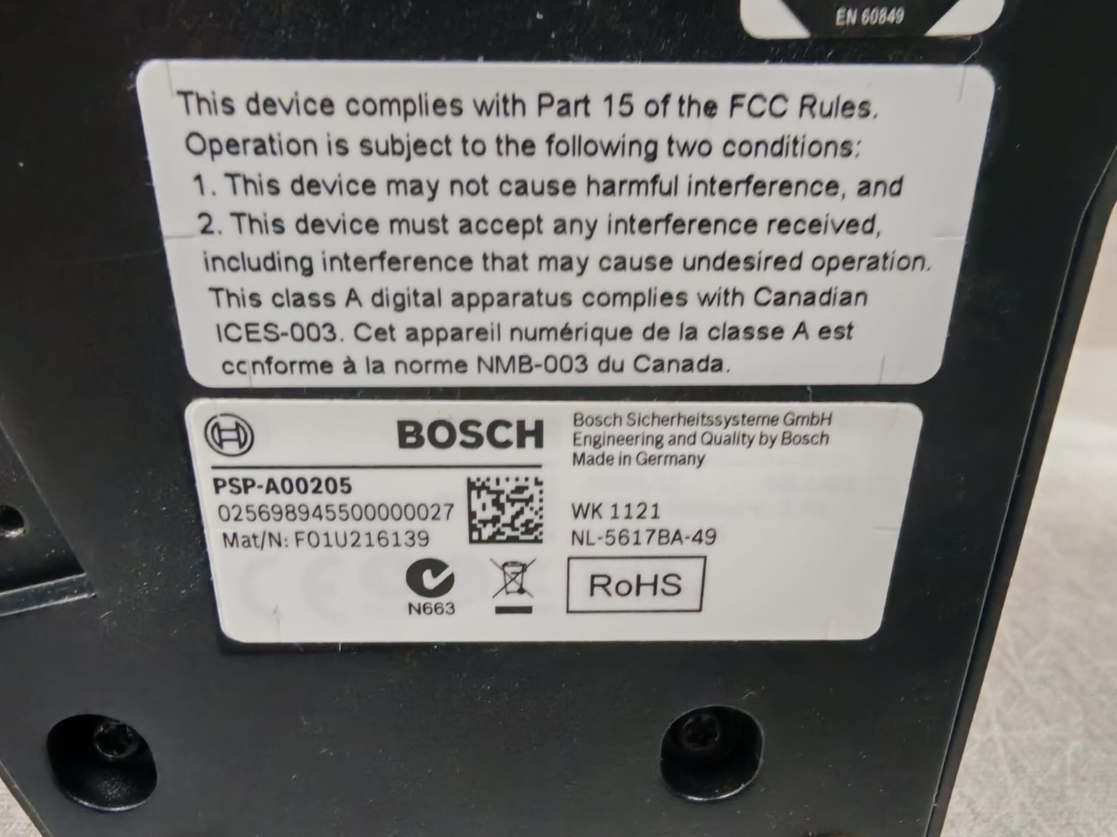 Bosch PSP-A00205 MAT/N: F01U216139 BOSCH PSP-A00205 MAT/N: F01U216139 REMOTE CALL STATION 9