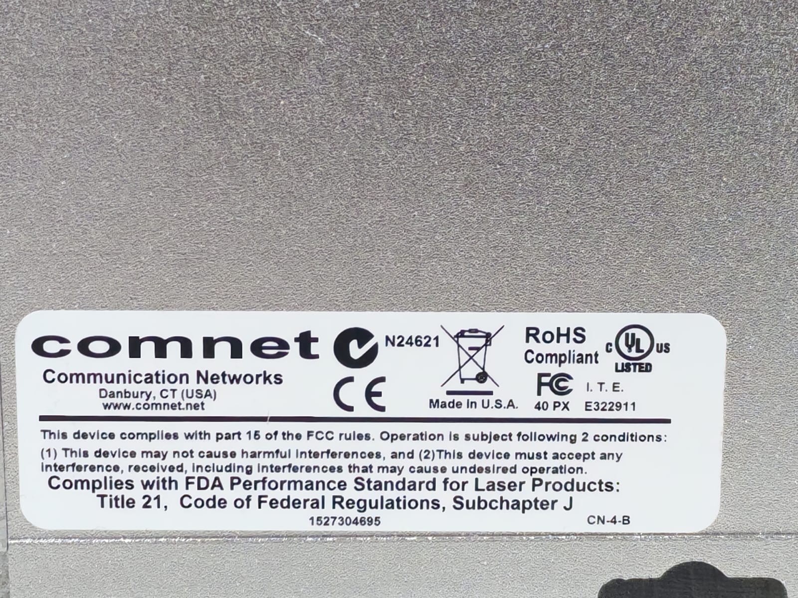Comnet FVT412/FVT412M1 Comnet FVT412/FVT412M1 4-Channel Digital Video Transmitter 6
