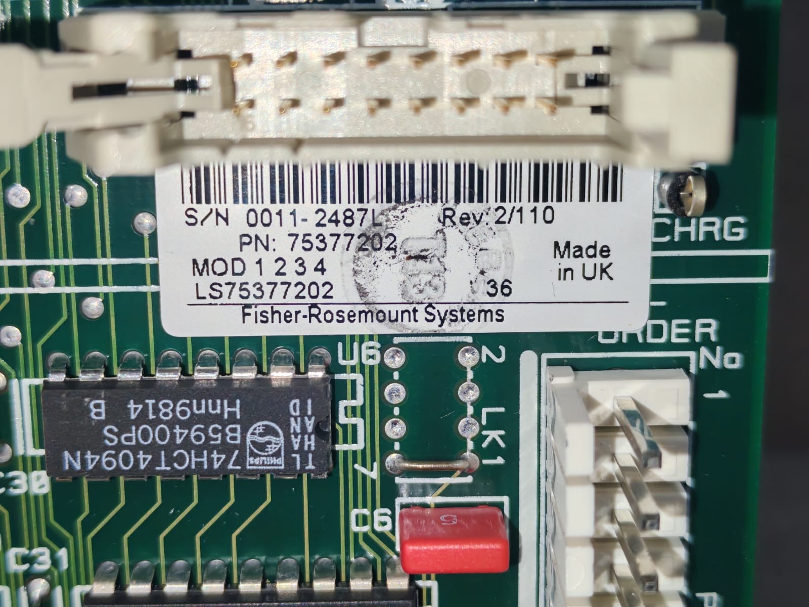 FISHER ROSEMOUNT 75377202 REV 2/110 FISHER ROSEMOUNT 75377202 REV 2/110 AP4300 MICRO CONTROLLER BOARD 8