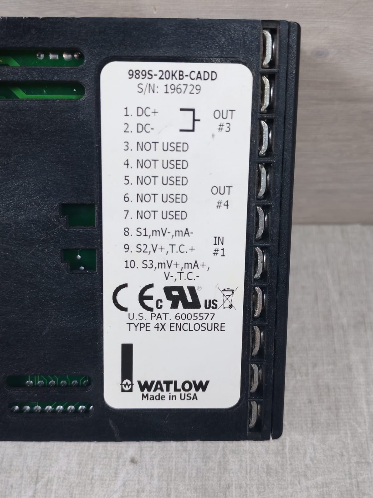 Watlow 989S-20KB-CADD Watlow 989S-20KB-CADD Temperature Process Controller 4