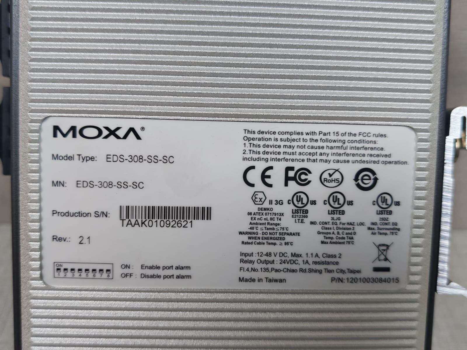 Moxa EDS-308-SS-SC MOXA EDS-308-SS-SC EtherDevice Switch Rev.2.1 4