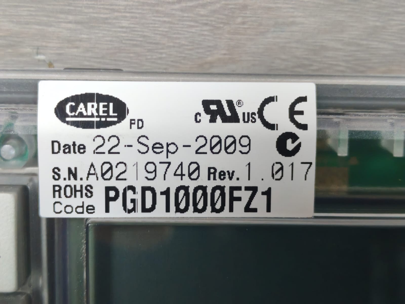 CAREL PGD1000FZ1 REV. 1.017 CAREL PGD1000FZ1 REV. 1.017 CONTROL PANEL 4