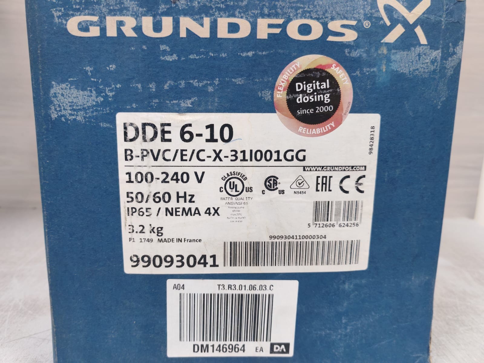 GRUNDFOS DDE 6-10 B-PVC/E/C-X-31 001GG GRUNDFOS DDE 6-10 B-PVC/E/C-X-31 001GG Dosing Pump 6
