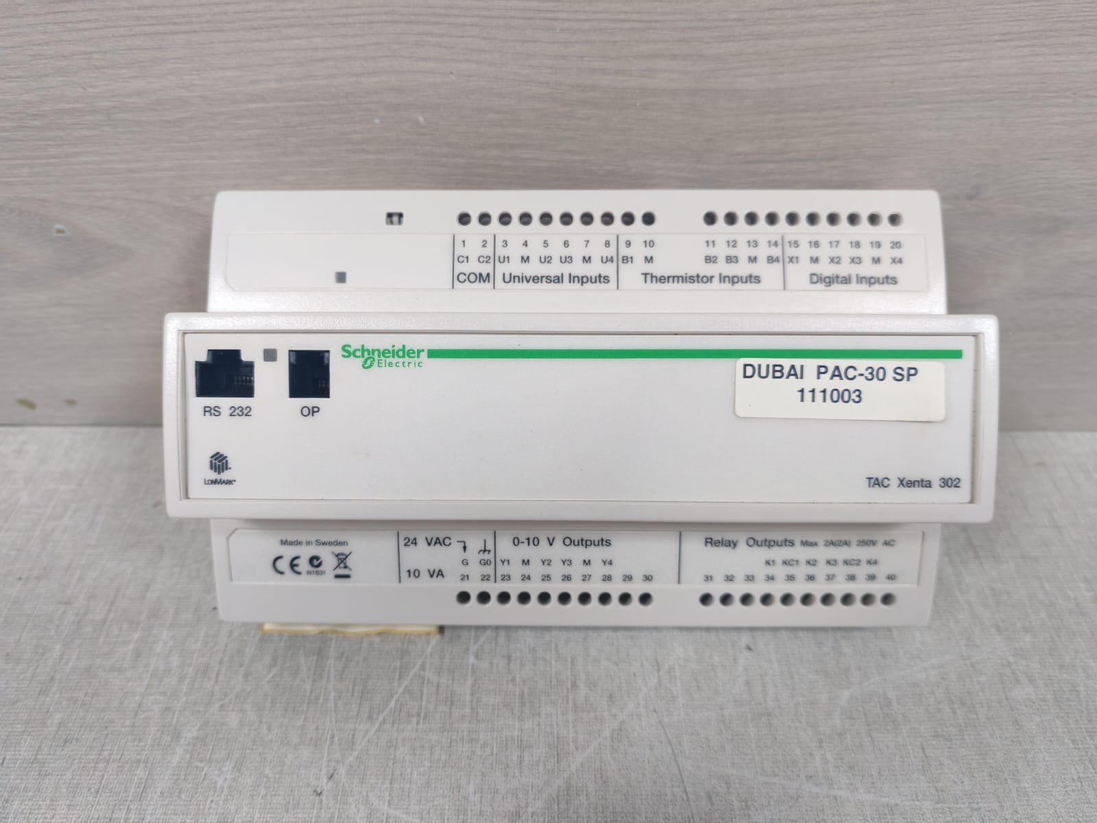 Schneider Electric 0-073-0011-2 SCHNEIDER ELECTRIC TAC XENTA 302 0-073-0011-2 PROGRAMMABLE CONTROLLER 2
