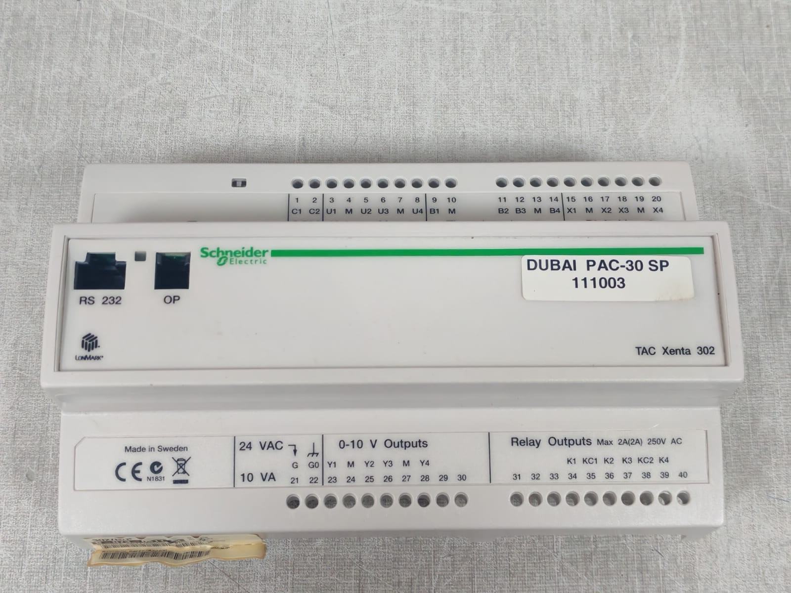 Schneider Electric 0-073-0011-2 SCHNEIDER ELECTRIC TAC XENTA 302 0-073-0011-2 PROGRAMMABLE CONTROLLER 8