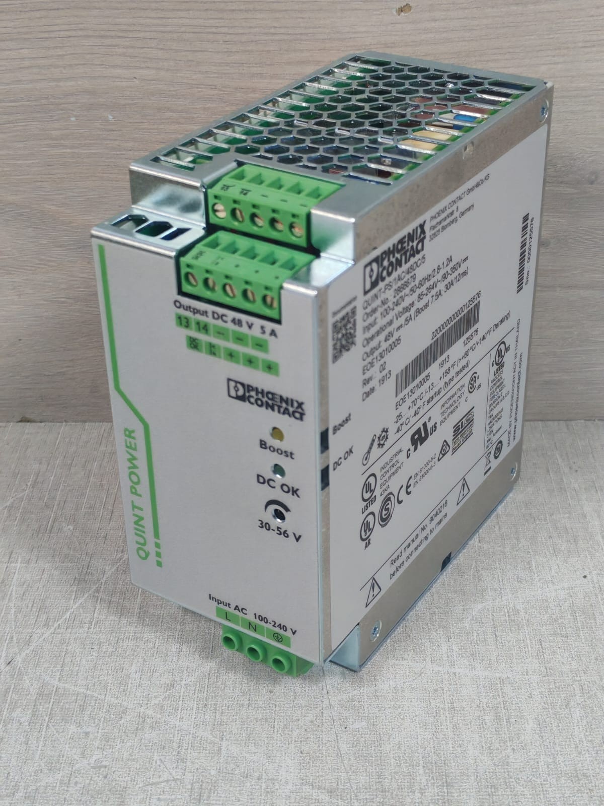 Phoenix Contact QUINT-PS/1AC/48DC/5 2866679 PHOENIX CONTACT QUINT-PS/1AC/48DC/5 2866679 POWER SUPPLY 4