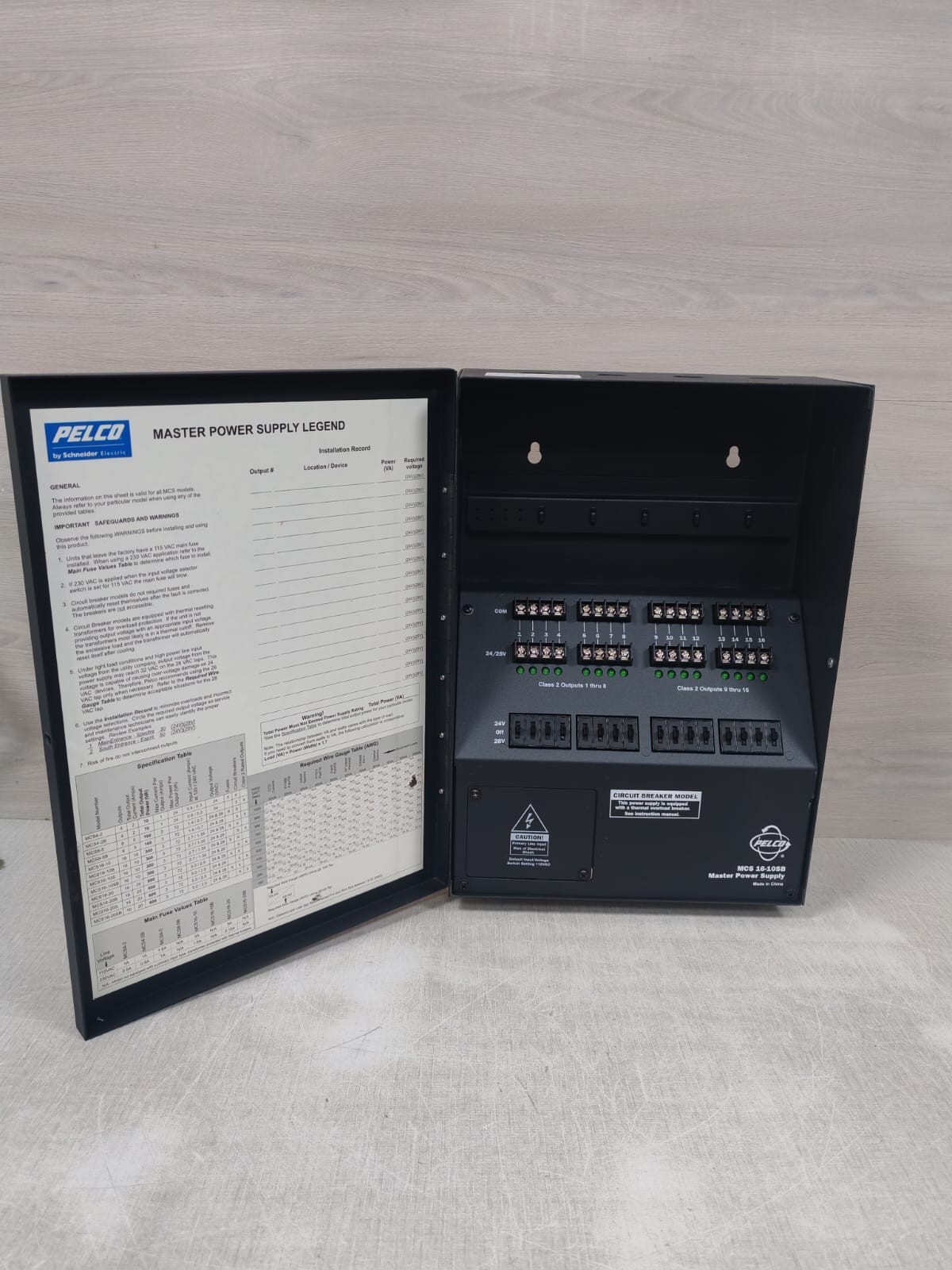 PELCO MCS16-10SB REV.A2 PELCO BY SCHNEIDER ELECTRIC MCS16-10SB REV.A2 MASTER POWER SUPPLY 3