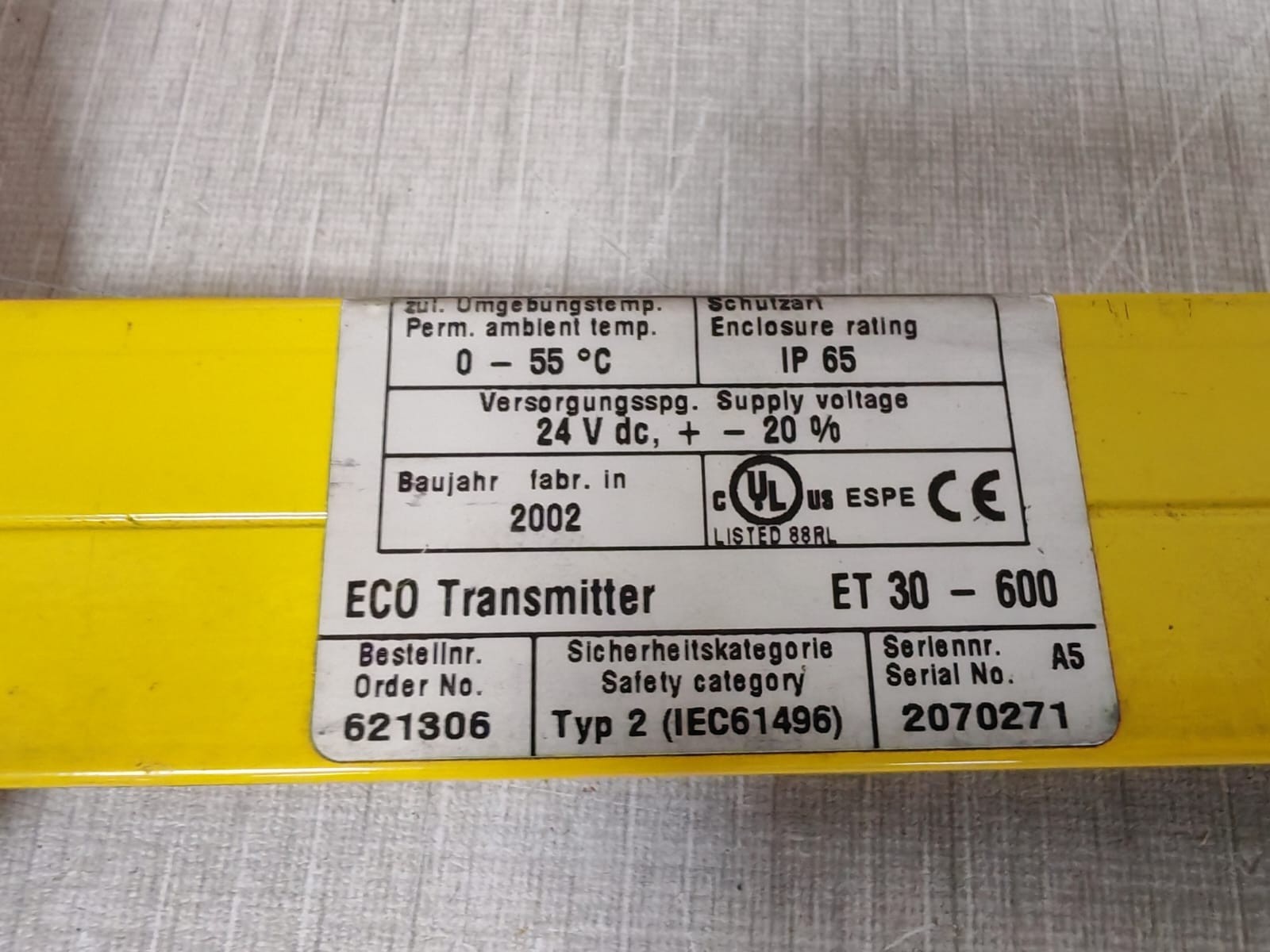LEUZE 621306 LEUZE LUMIFLEX ET 30-600 621306 ECO Transmitter 7