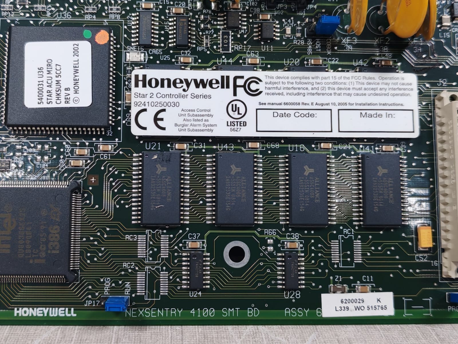 Honeywell 6200029 Honeywell Nexsentry 4100 SMT BD Control Module 6200029 Rev.K 3