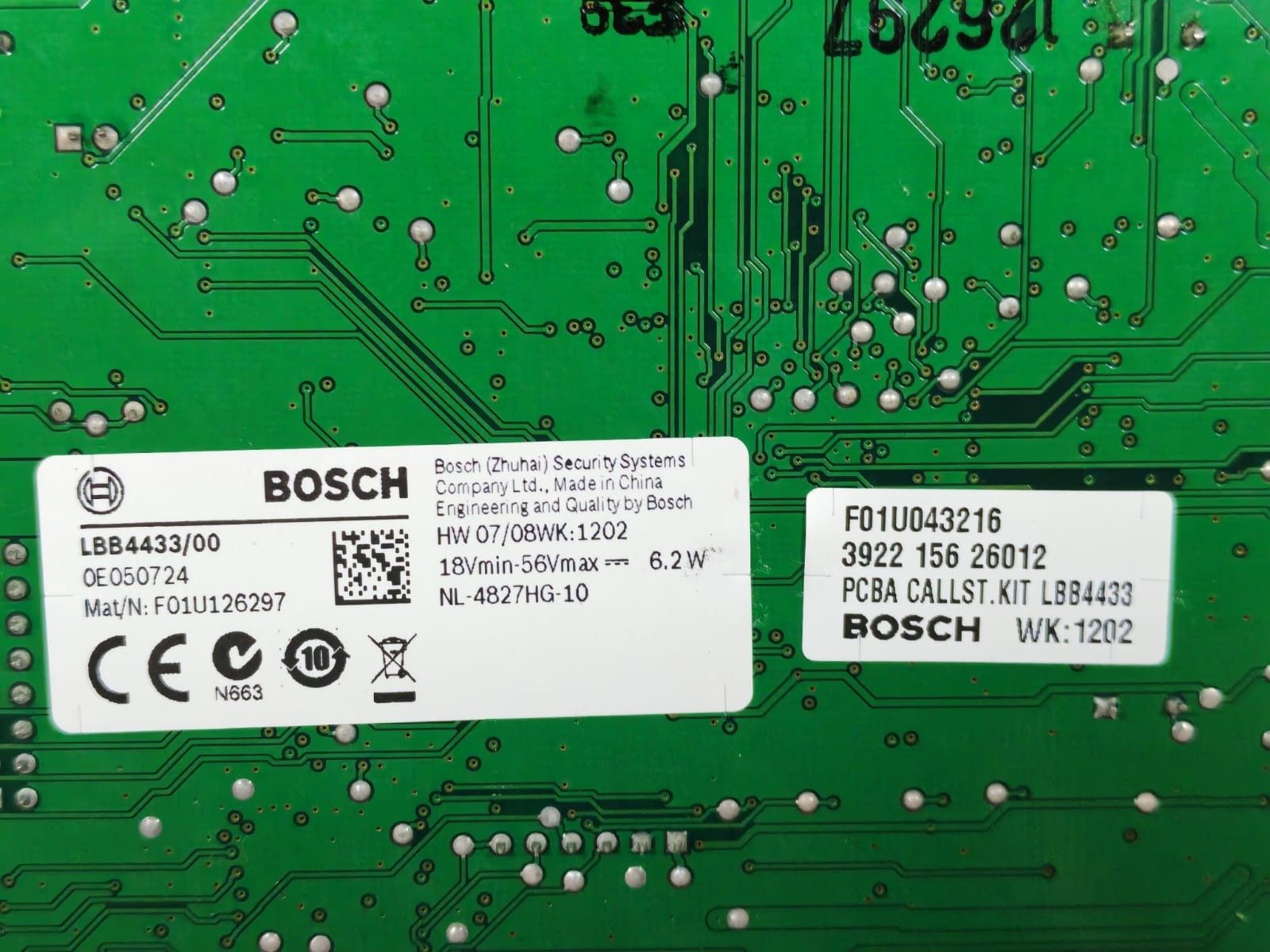 Bosch F01U126297 BOSCH LBB4433/00 MAT/N:F01U126297 PCBA CALL STATION KIT 8