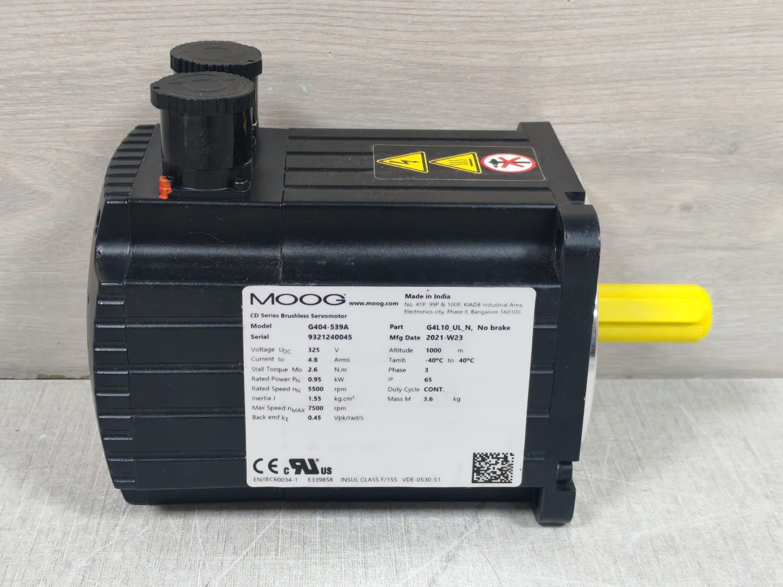 MOOG G4L10_UL_N MOOG G404-539A Servo Motor G4L10_UL_N,No Brake 2
