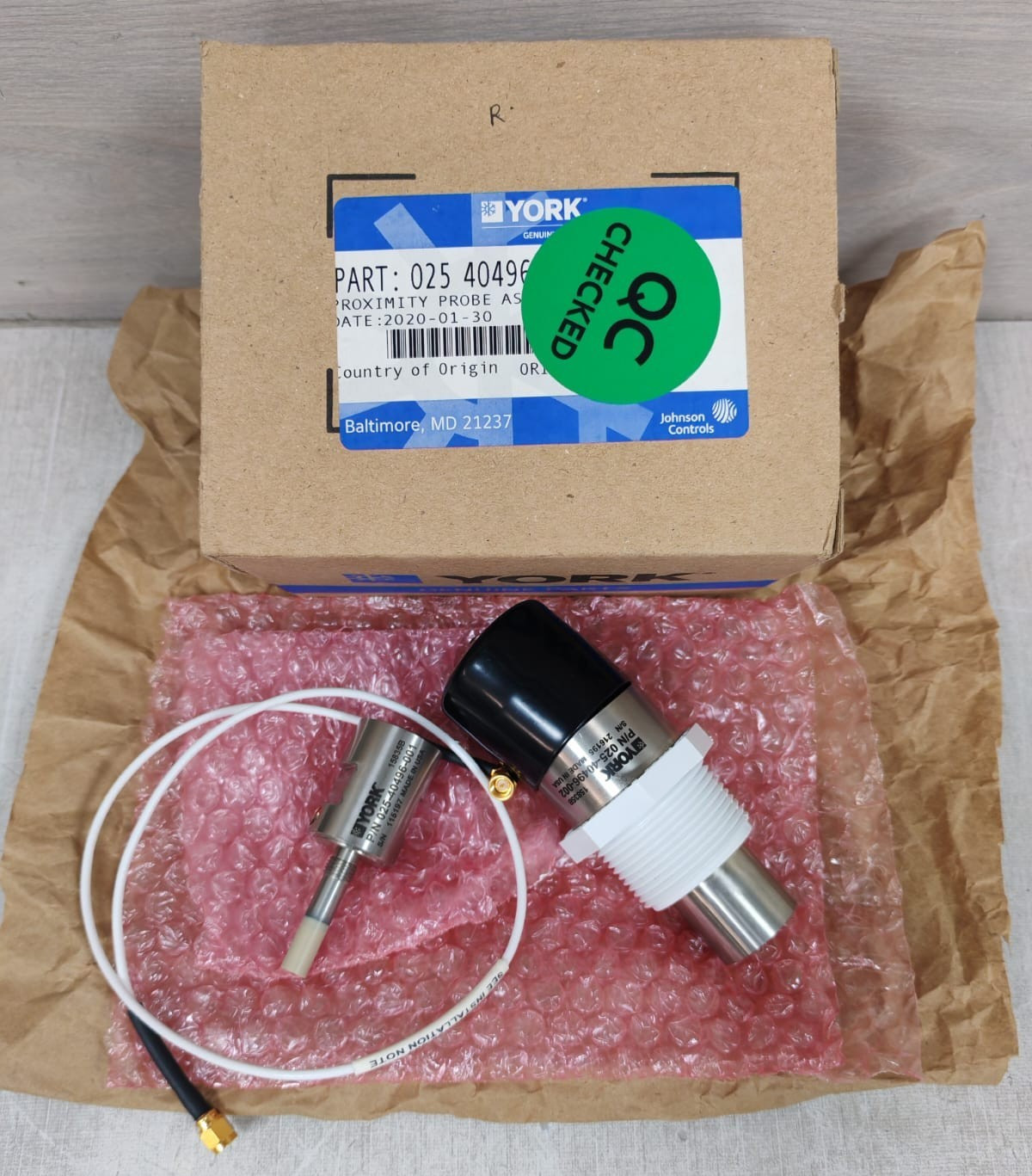 YORK 025 40496 000 proximity probe assembly / 025-40496-001,..-002 and..-003