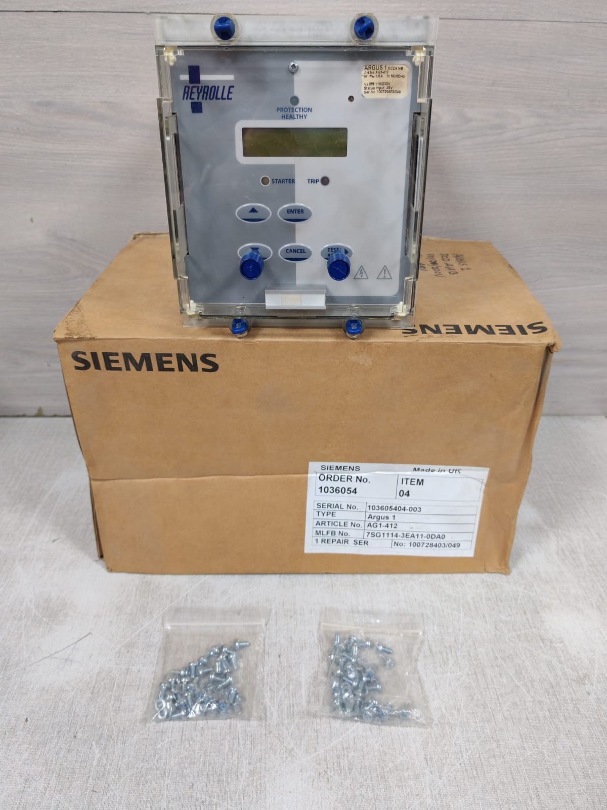 SIEMENS REYROLLE ARGUS 1 DCD414B AG1-412 PROTECTION HEALTHY 110-220V