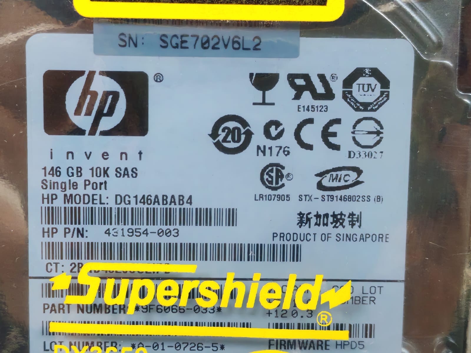 HP 432320-001 HP DC146ABAB4 146 GB 10K SAS Single Port 4431954-003 Hard Disk Drive 4