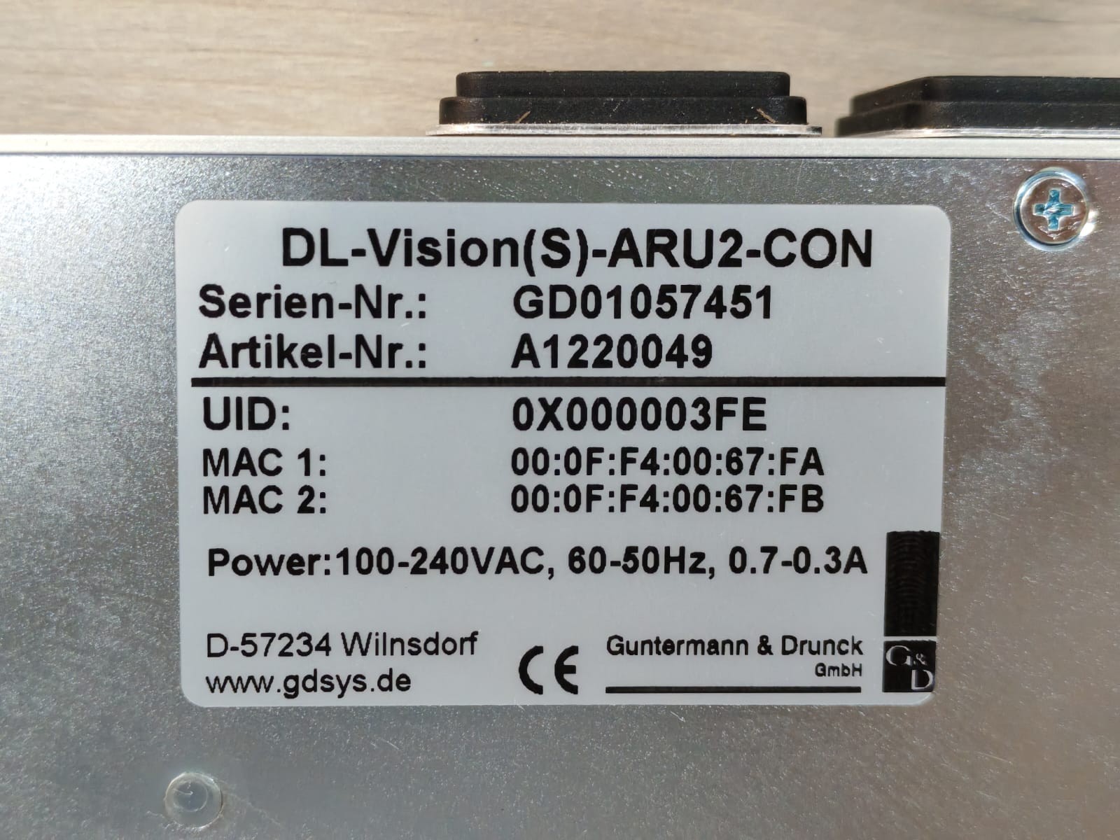 G&D A1220049 G&D DL-VISION (M/S)-CON/(S)-ARU2-CON A1220049 INSTALLATION & OPERATION 7