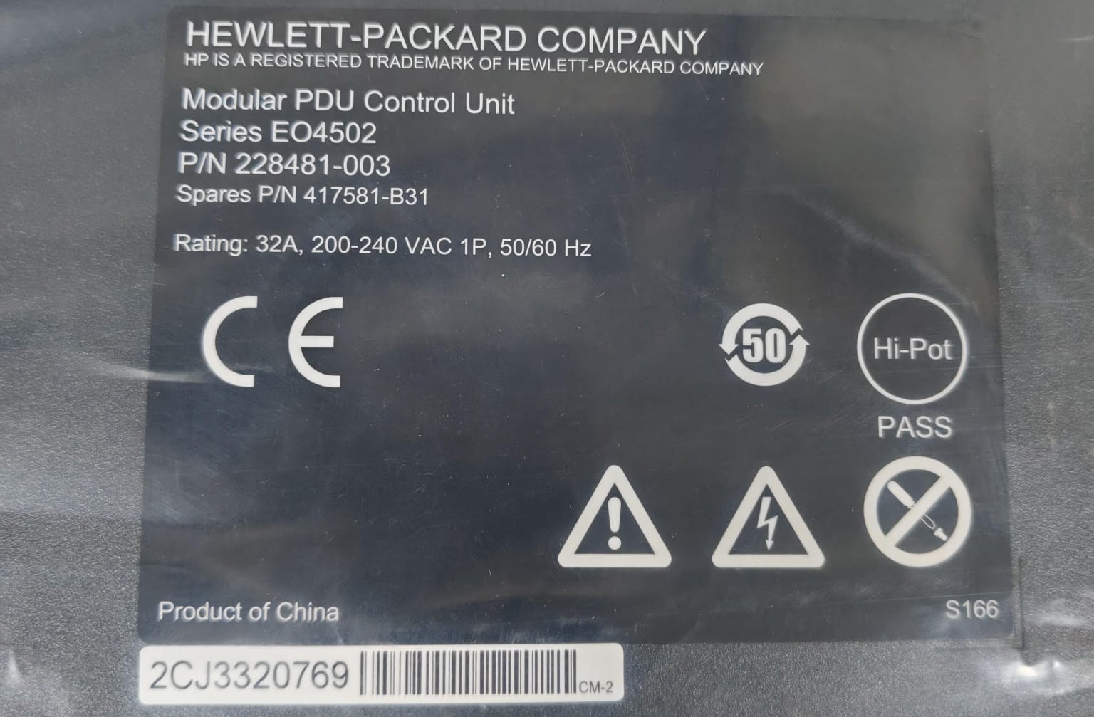 HEWLETT-PARKARD EO4502 228481-003 HEWLETT-PARKARD EO4502 228481-003 MODULAR PDU CONTROL UNIT- NEW W/O ORIG.BOX 6