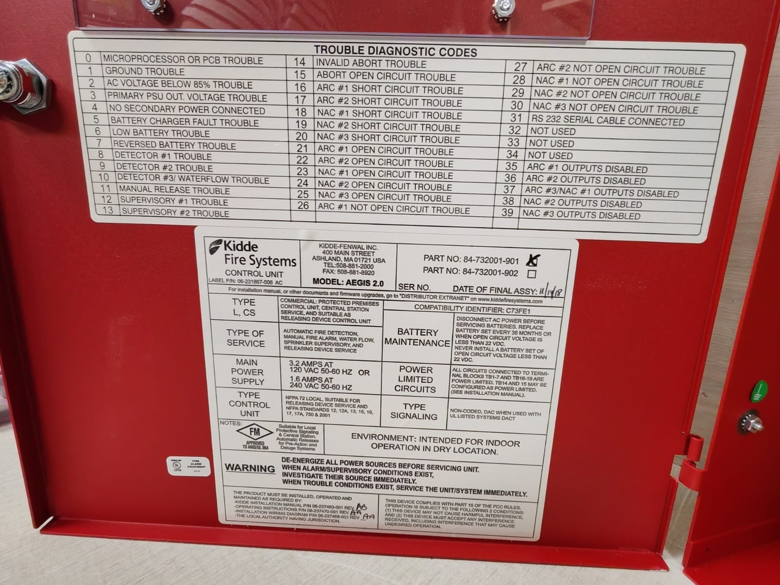 Kidde 84-732001-901 KIDDE Fire Sytems AEGIS 2.0 Control Unit 84-732001-901 4